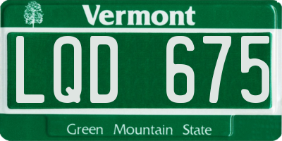 VT license plate LQD675
