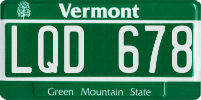 VT license plate LQD678