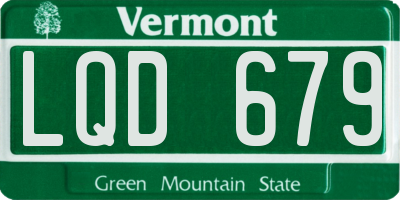 VT license plate LQD679