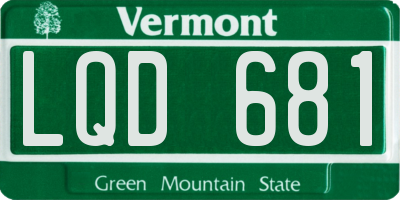 VT license plate LQD681