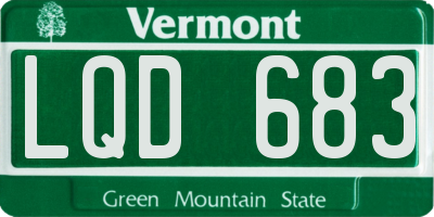 VT license plate LQD683