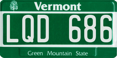 VT license plate LQD686