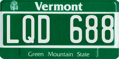 VT license plate LQD688