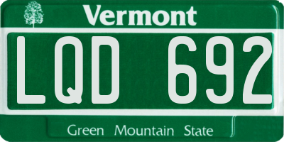 VT license plate LQD692