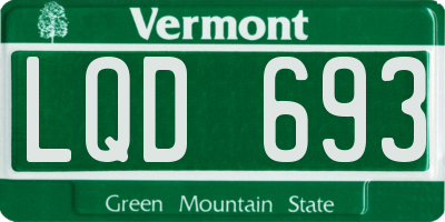 VT license plate LQD693