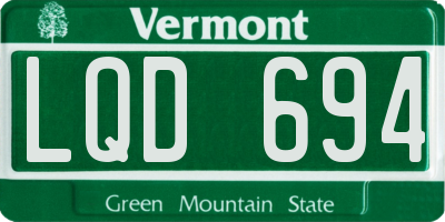 VT license plate LQD694