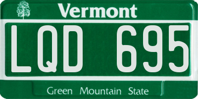 VT license plate LQD695