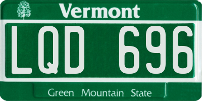 VT license plate LQD696