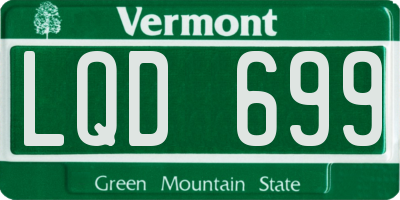 VT license plate LQD699