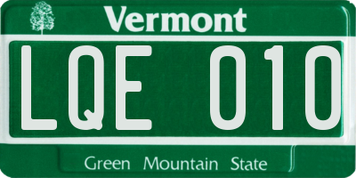 VT license plate LQE010