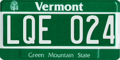 VT license plate LQE024