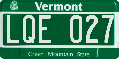 VT license plate LQE027