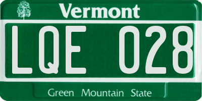 VT license plate LQE028