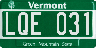VT license plate LQE031
