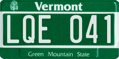 VT license plate LQE041
