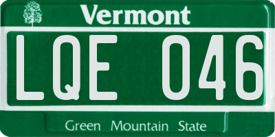 VT license plate LQE046