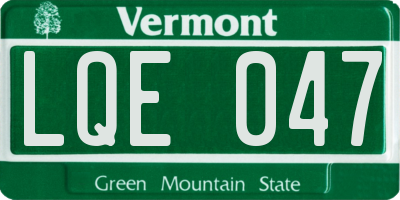 VT license plate LQE047