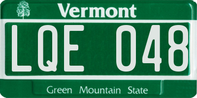 VT license plate LQE048