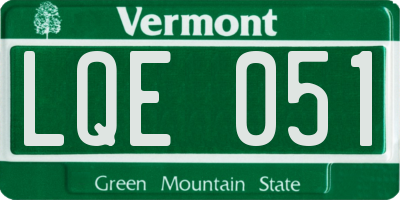 VT license plate LQE051