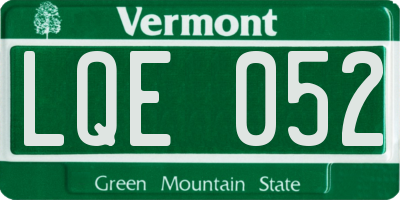 VT license plate LQE052