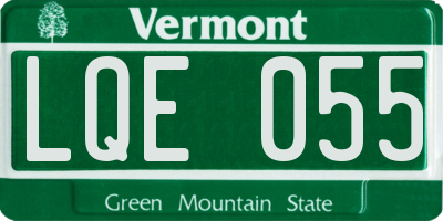 VT license plate LQE055