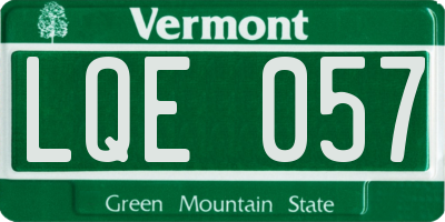 VT license plate LQE057