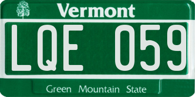 VT license plate LQE059
