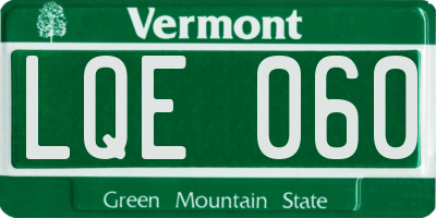 VT license plate LQE060