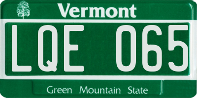VT license plate LQE065