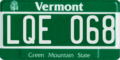 VT license plate LQE068