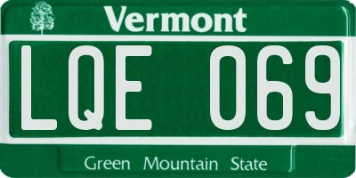 VT license plate LQE069