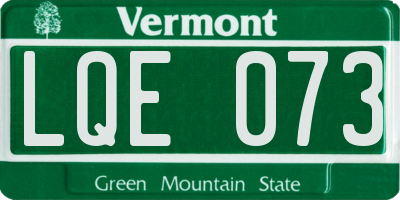 VT license plate LQE073