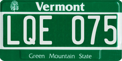 VT license plate LQE075