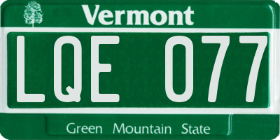 VT license plate LQE077