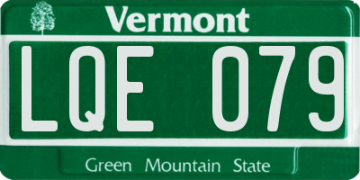 VT license plate LQE079