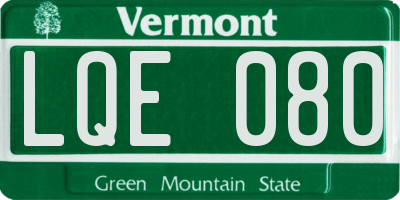 VT license plate LQE080