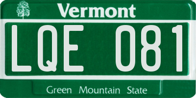 VT license plate LQE081