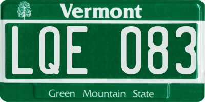 VT license plate LQE083