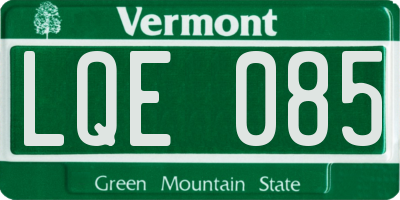 VT license plate LQE085