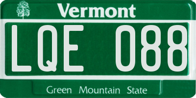 VT license plate LQE088