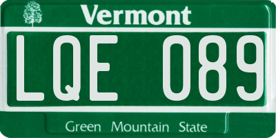 VT license plate LQE089