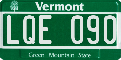 VT license plate LQE090