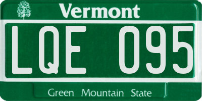 VT license plate LQE095