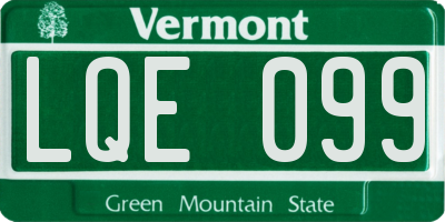 VT license plate LQE099