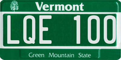 VT license plate LQE100