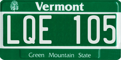 VT license plate LQE105