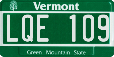 VT license plate LQE109