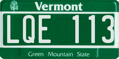 VT license plate LQE113