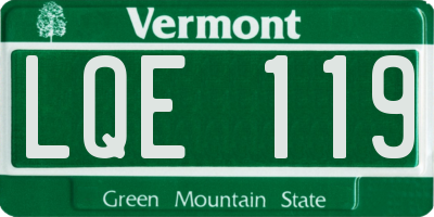 VT license plate LQE119