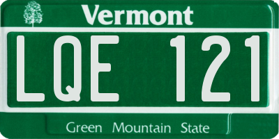 VT license plate LQE121